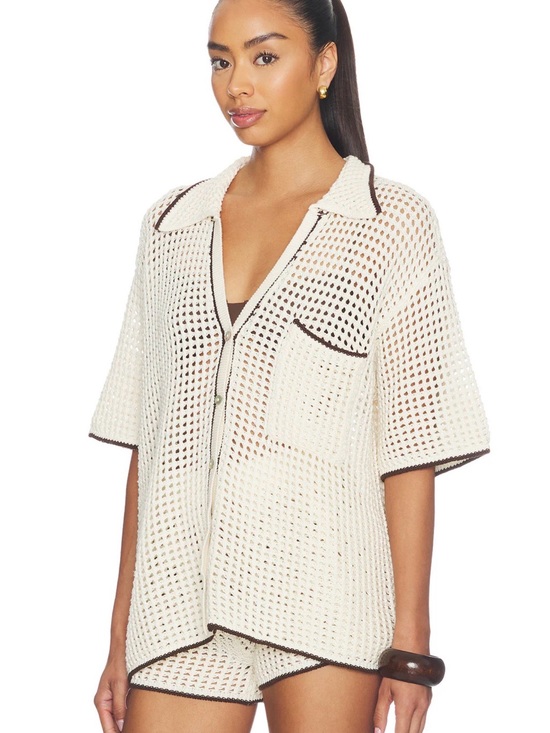 l*space Other - LSPACE X Salty Blonde Scout Set in Cream & Espresso Shirt & Shorts Small